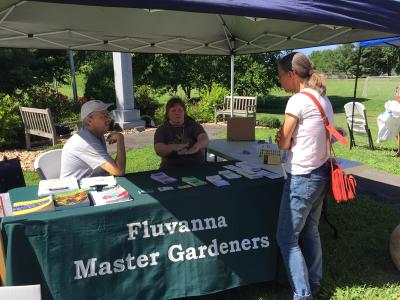 Person at Fluvianna master gardeners booth